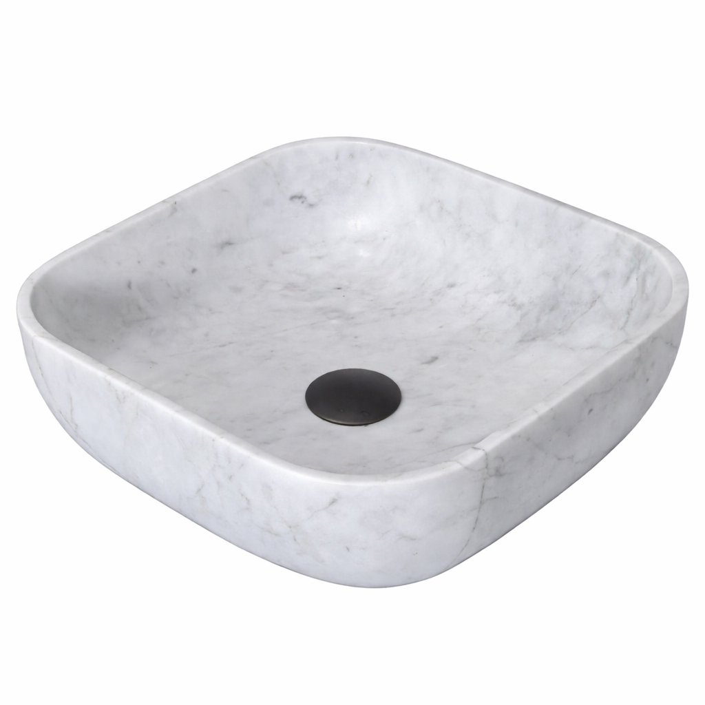 BeJoan Premium Natural Stone Wash Basins - Handcrafted Luxury Marble Sinks (Square)